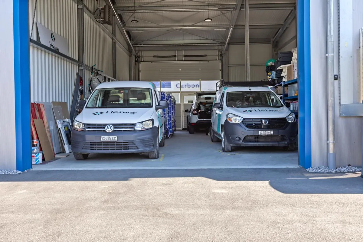Heiwa vehicles in the depot
